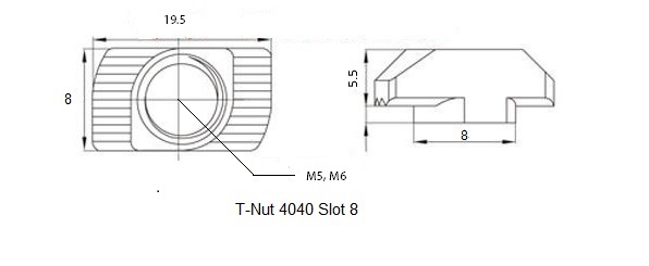 T-Nut 4040 series slot 8